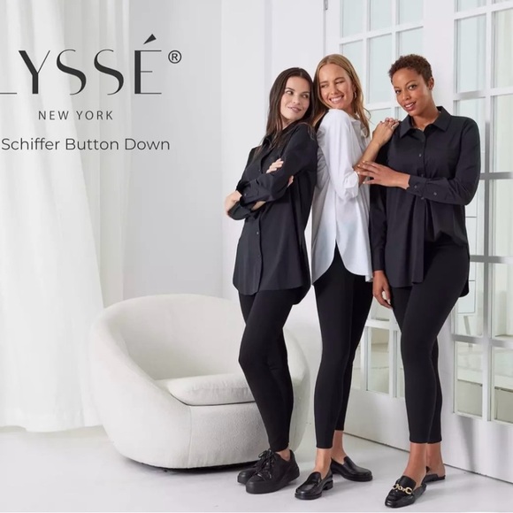 LYSSE New York Schiffer Long Sleeve Houndstooth Tunic Blouse Women's Size L - Picture 16 of 16